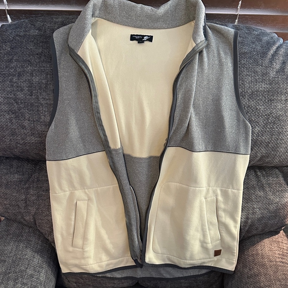 Women's Gray and Cream Vest
